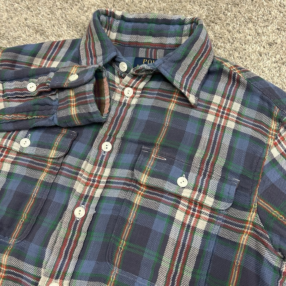Polo Ralph Lauren‎ Flannel Shirt Mens Small Relaxed Fit Cotton Colorful Plaid